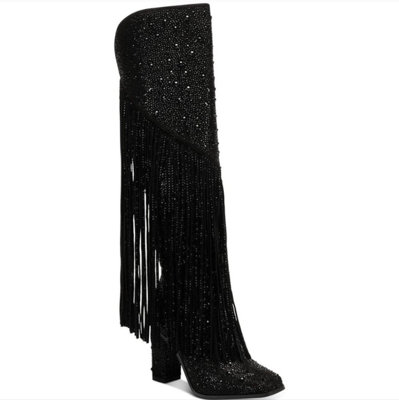 Jessica Simpson Fringe Jeweled Boots Like New! Tried On But Never Worn! - Picture 2 of 14